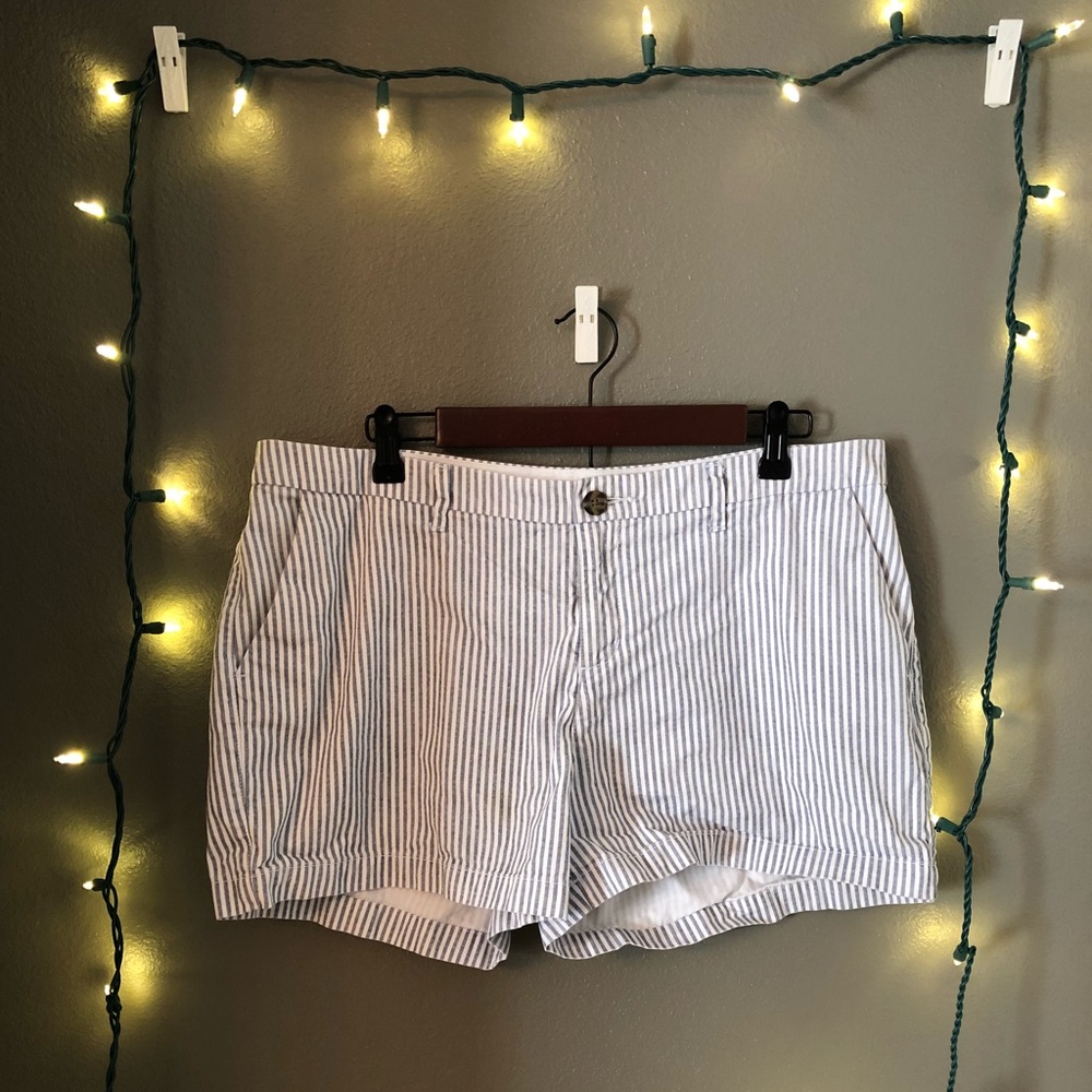 Old Navy Blue Pinstriped 5” Length Shorts.